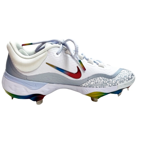 NEW Nike Alpha Huarache Elite 4 Low Metal Baseball Cleats Rainbow Men’s Size 7.5 - Picture 9 of 14